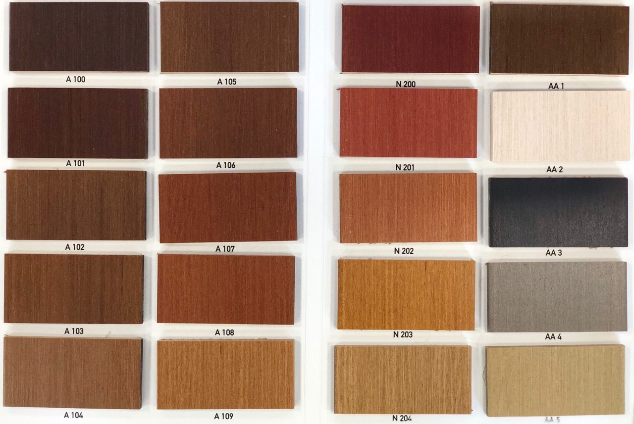 Standard timber and lacquer finishes