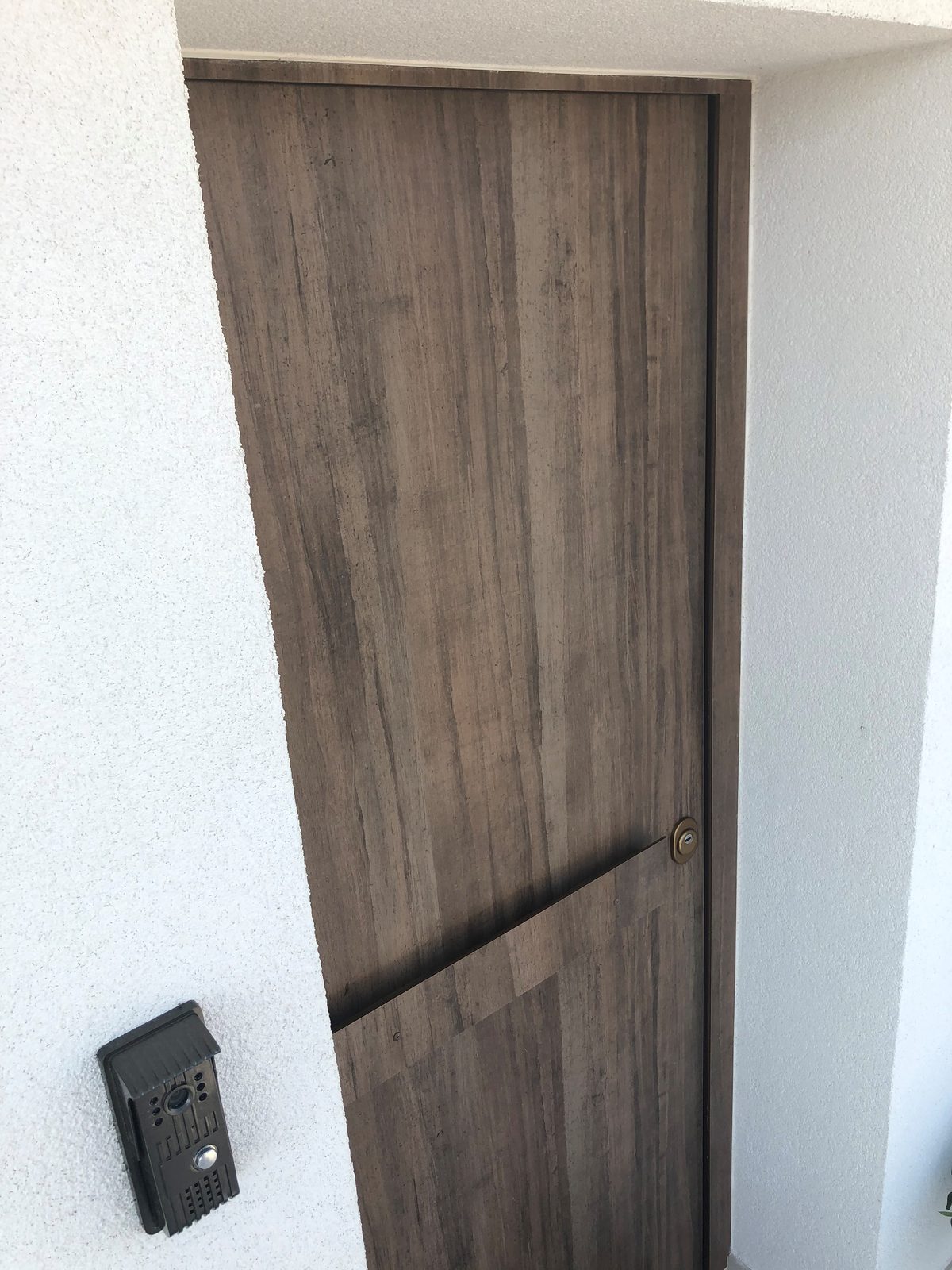 Walnut panel entrance door