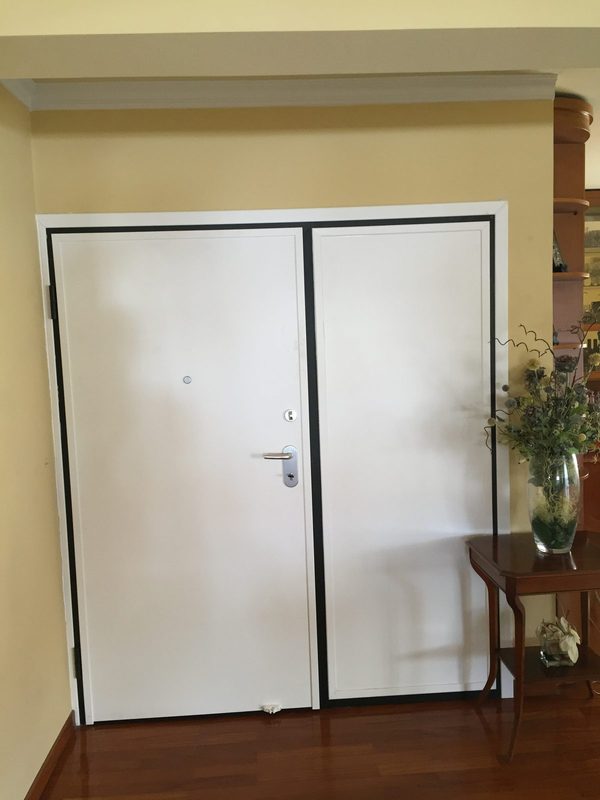 White sliding doors onto the terrace